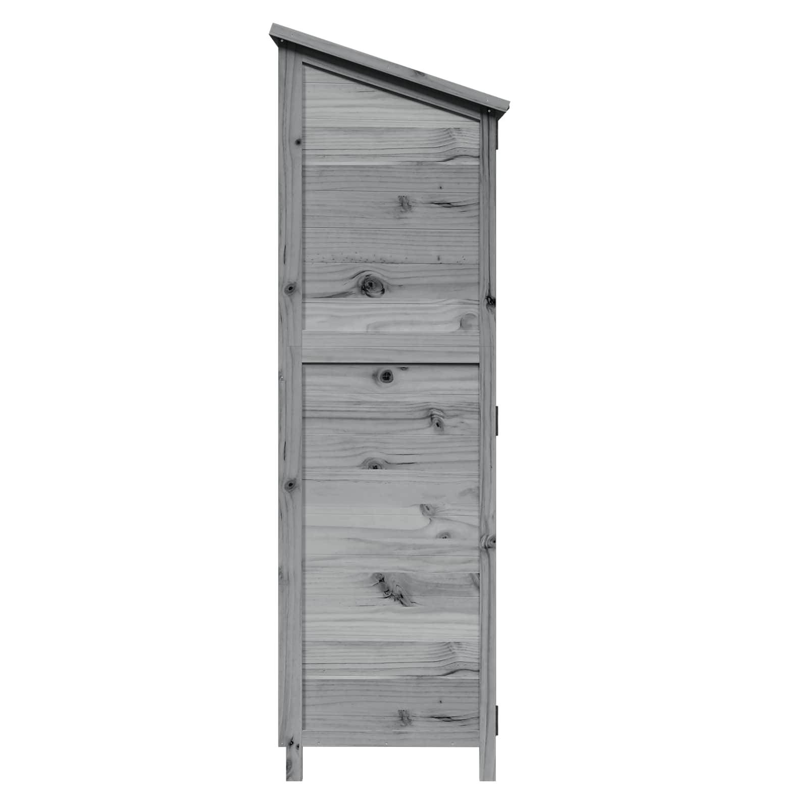 PANGIVO - Abri de jardin bois de sapin gris 59.5 x 56 x 176.5 cm, poids:20.2kg - PANGIVO - Image 6