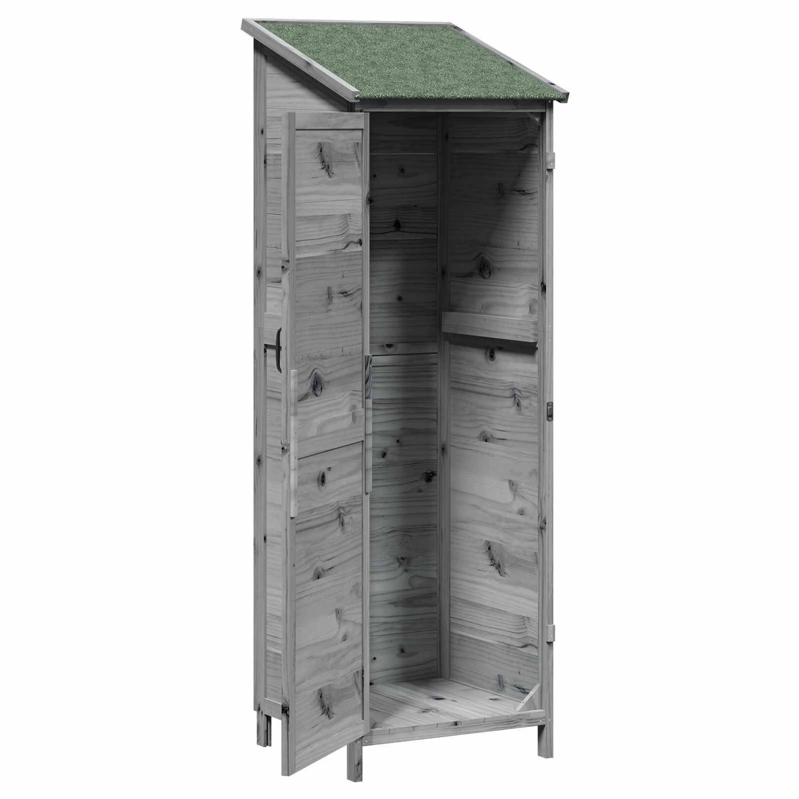 PANGIVO - Abri de jardin bois de sapin gris 59.5 x 56 x 176.5 cm, poids:20.2kg - PANGIVO - Image 4