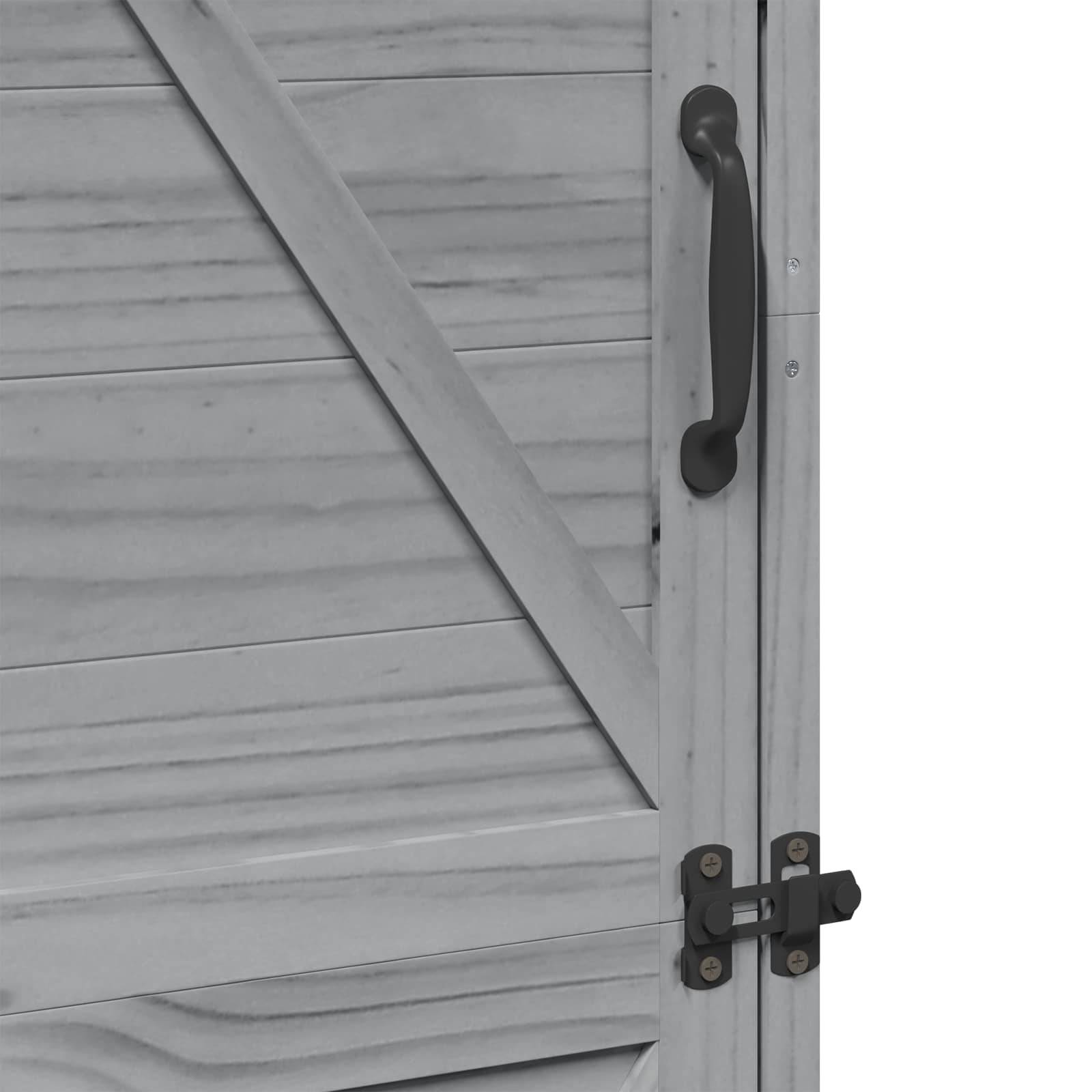 PANGIVO - Abri de jardin bois de sapin gris 59.5 x 56 x 176.5 cm, poids:20.2kg - PANGIVO - Image 9