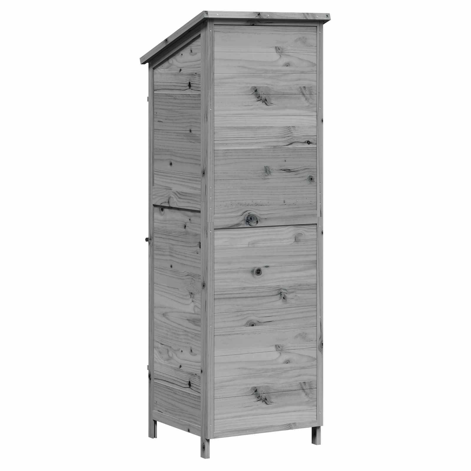 PANGIVO - Abri de jardin bois de sapin gris 59.5 x 56 x 176.5 cm, poids:20.2kg - PANGIVO - Image 7