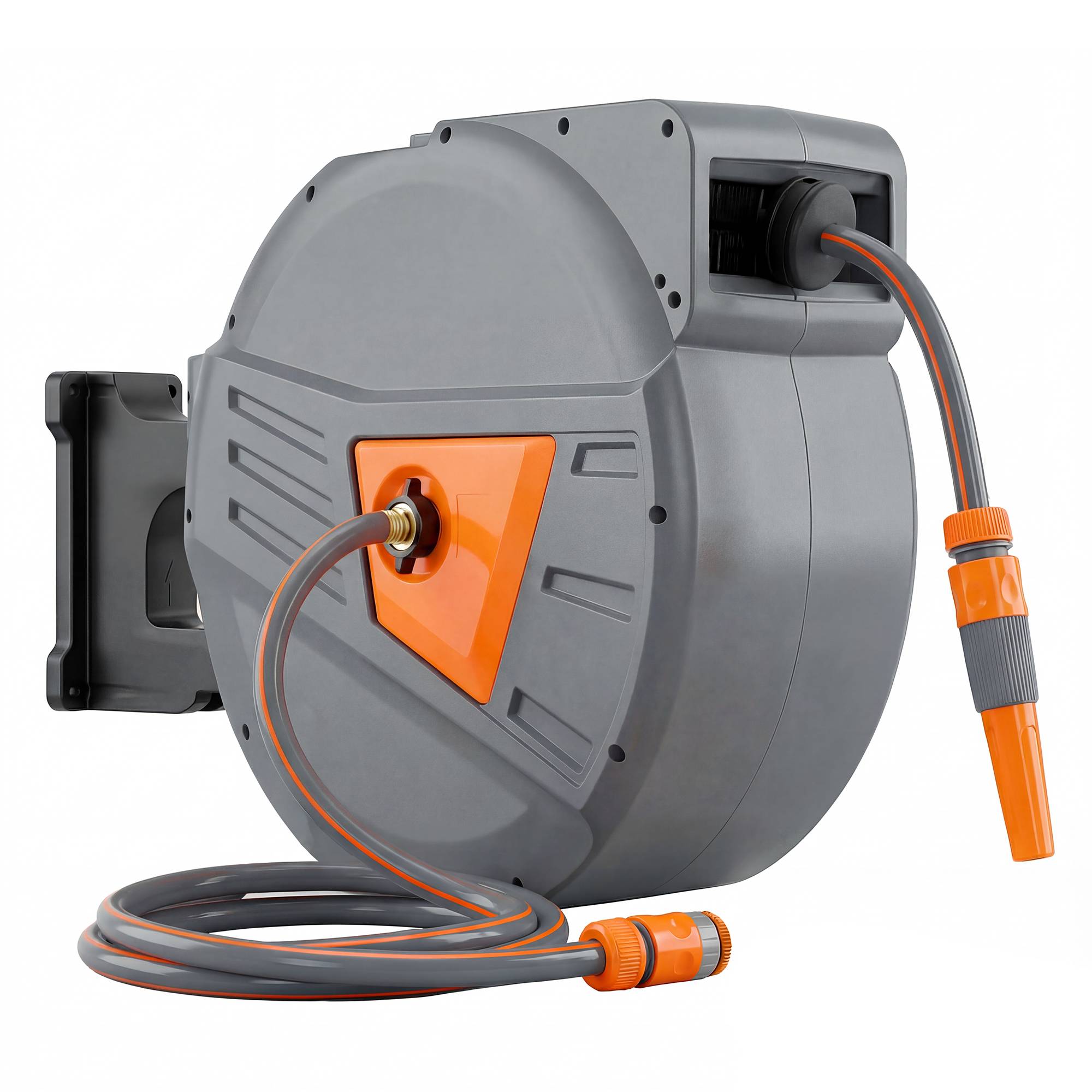 ComfortXL - Enrouleur de tuyau d'arrosage mural en polypropylène orange 40 + 2 m pivotant à 180° à rappel automatique - Image 10