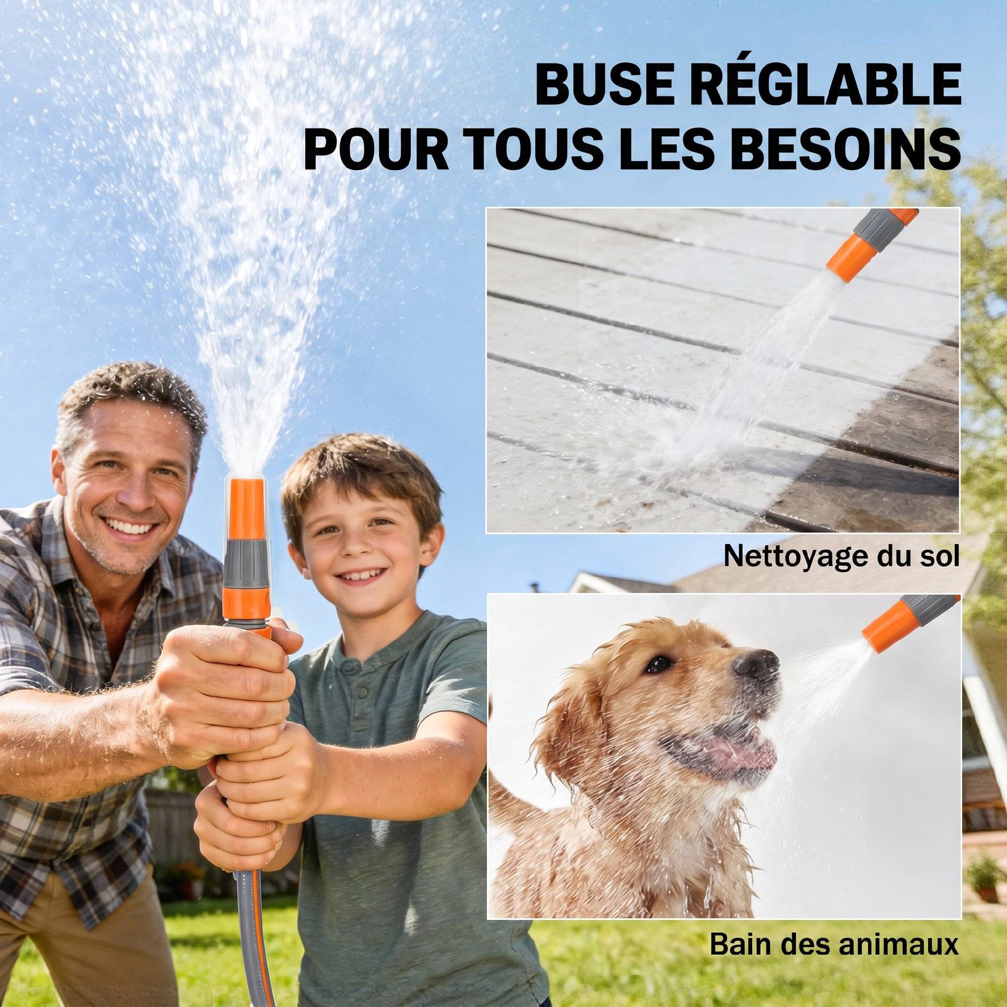 ComfortXL - Enrouleur de tuyau d'arrosage mural en polypropylène orange 40 + 2 m pivotant à 180° à rappel automatique - Image 7
