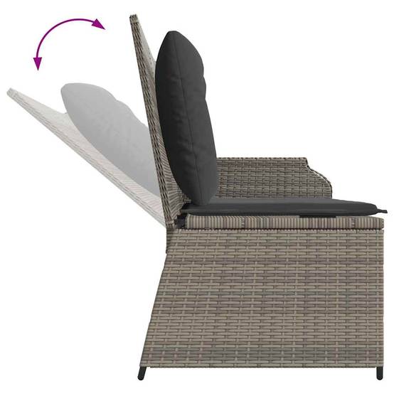 Canapé Jardin Inclinable Résine Tressée Détente Terrasse Gris – ComfortXL Outdoor Living - Image 7