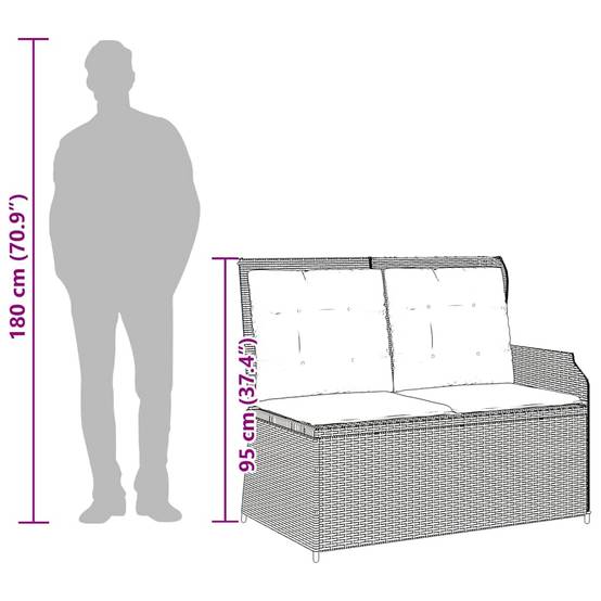 Canapé Jardin Inclinable Résine Tressée Détente Terrasse Gris – ComfortXL Outdoor Living - Image 10