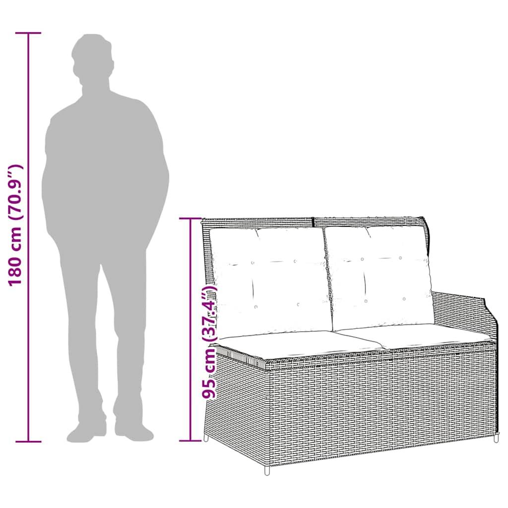 Canapé Jardin Inclinable Résine Tressée Détente Terrasse Gris – ComfortXL Outdoor Living - Image 10