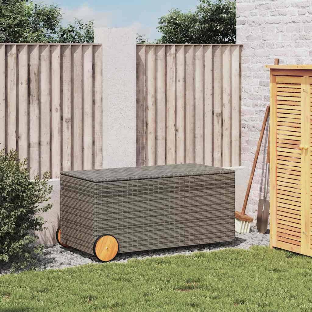 PANGIVO - Coffre de jardin résine tressée gris 107 x 55 x 53 cm - PANGIVO - Image 3