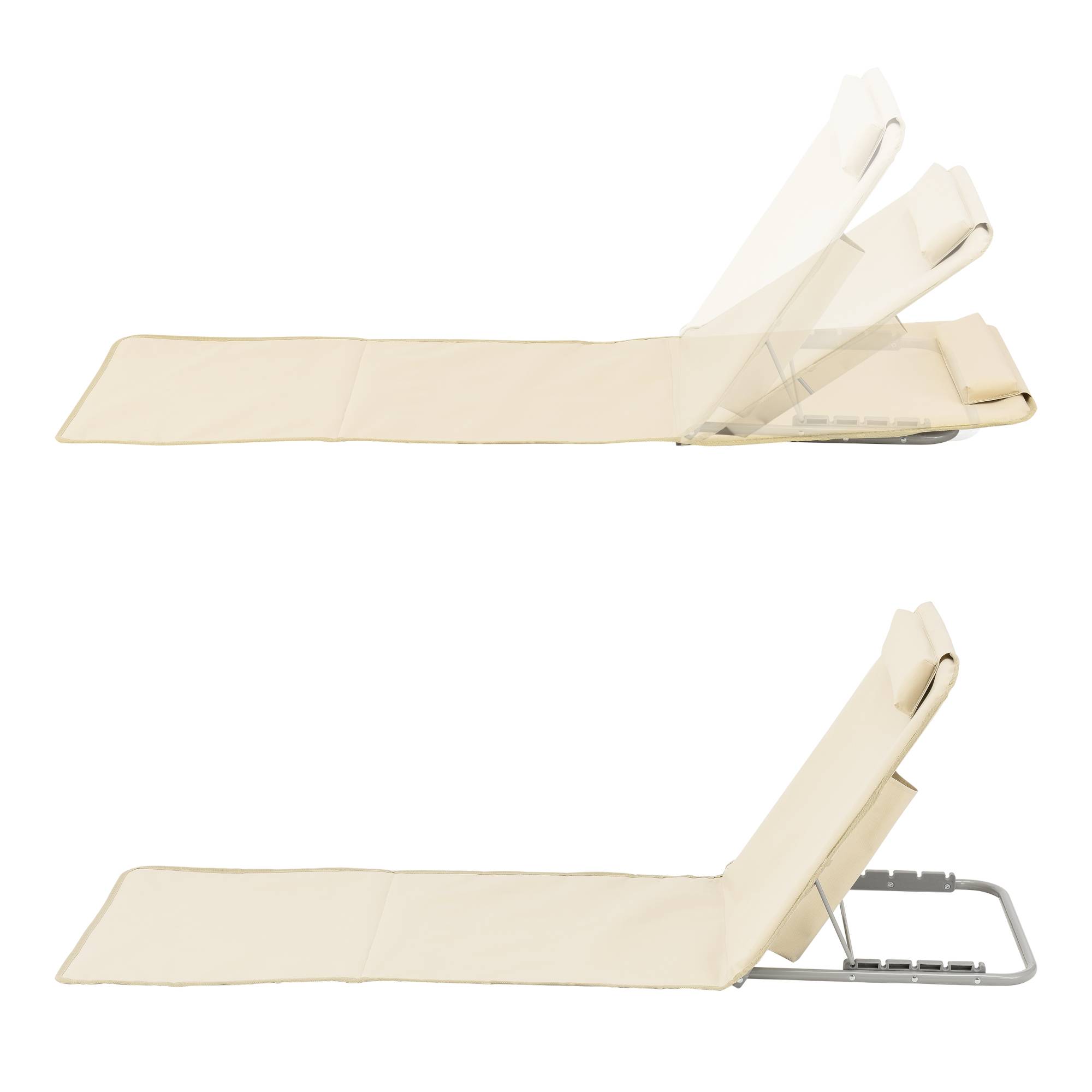Lot de 2 Matelas de Plage Donostia Dossier Inclinable Beige [en.casa] - Image 5