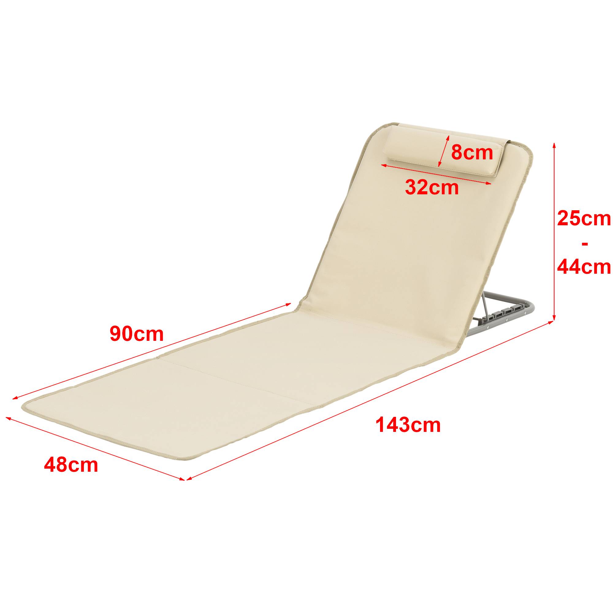 Lot de 2 Matelas de Plage Donostia Dossier Inclinable Beige [en.casa] - Image 3