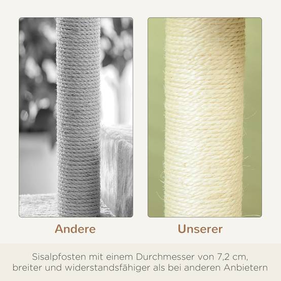 Arbre à chat classique sisal peluche plateforme observation 50x50x100 cm beige - ComfortXL Outdoor Living - Image 7