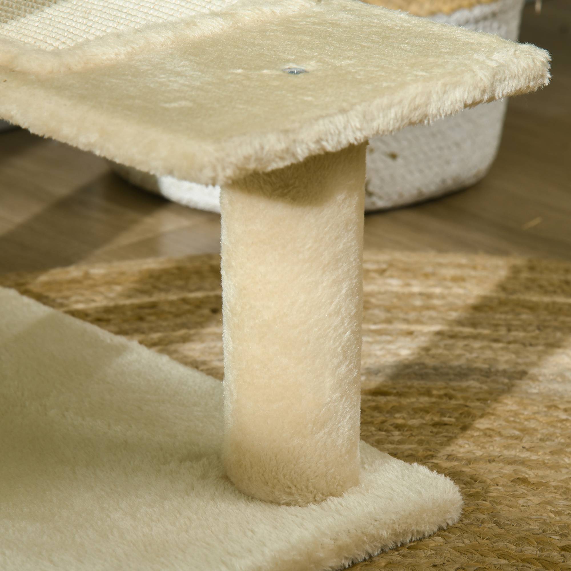 Arbre à chat classique sisal peluche plateforme observation 50x50x100 cm beige - ComfortXL Outdoor Living - Image 10