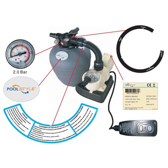 Groupe de filtration 11m3/h avec pompe et filtre à sable 88031811 Poolstyle - Image 3