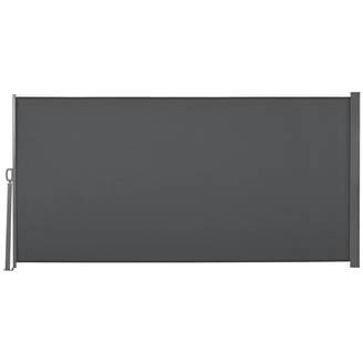 Store latéral brise-vue paravent rétractable 3 x 1,6 m métal polyester imperméable anti-UV haute densité 180 g/m² gris