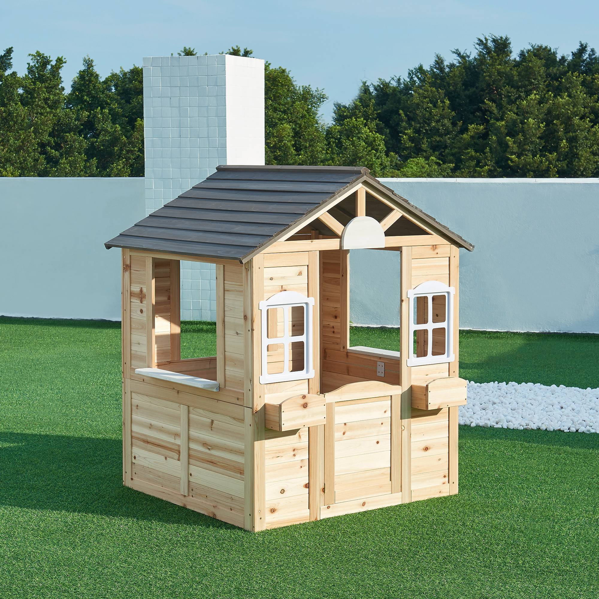 Casa.Pro - Cabane de jardin Acciano pour enfants 131 x 113 x 97 cm sapin casa.pro - Image 2