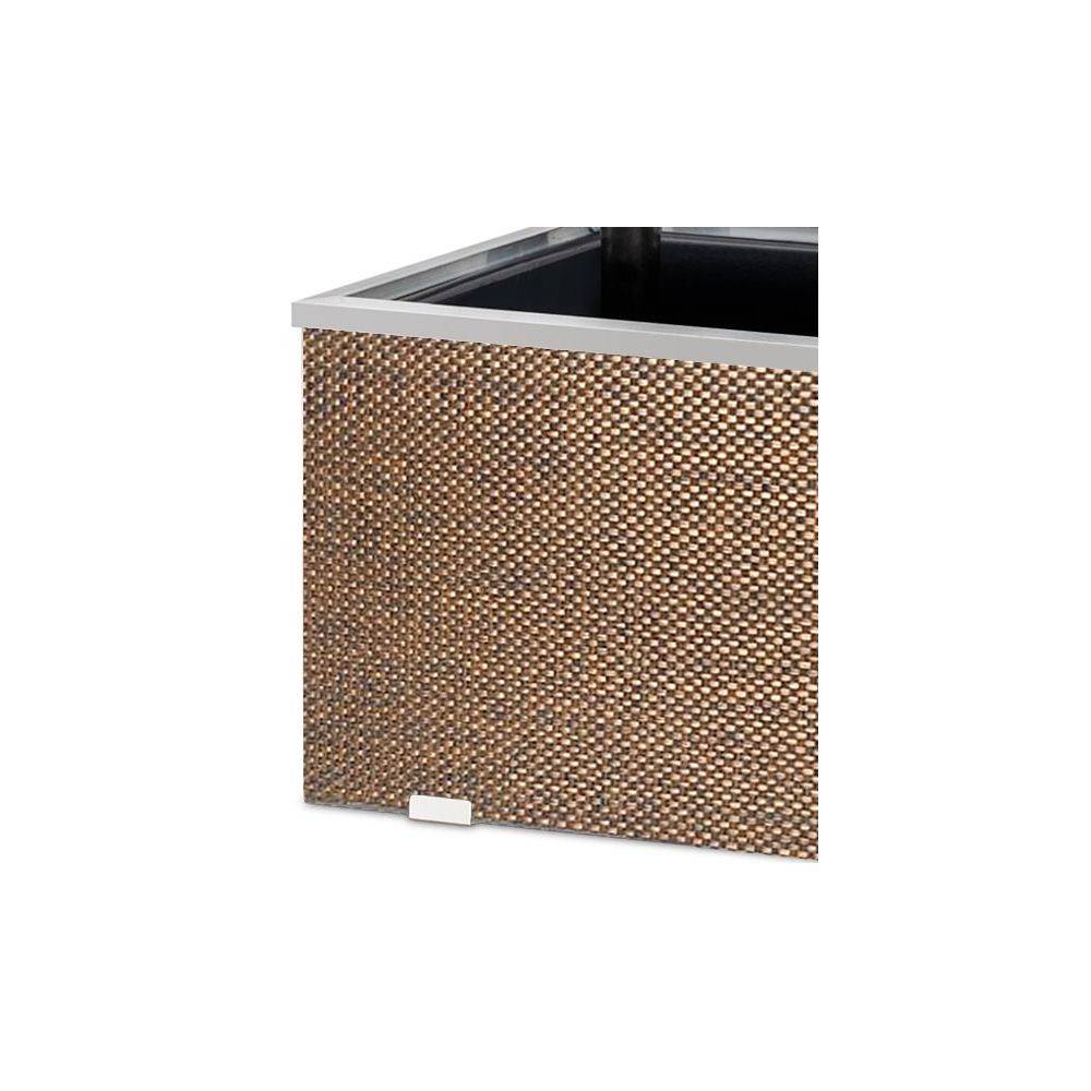 Rattan Art - Jardinière en résine tressée avec réserve d'eau et cadre en aluminium 95 x 39 x 43 cm Cuivre - Image 4