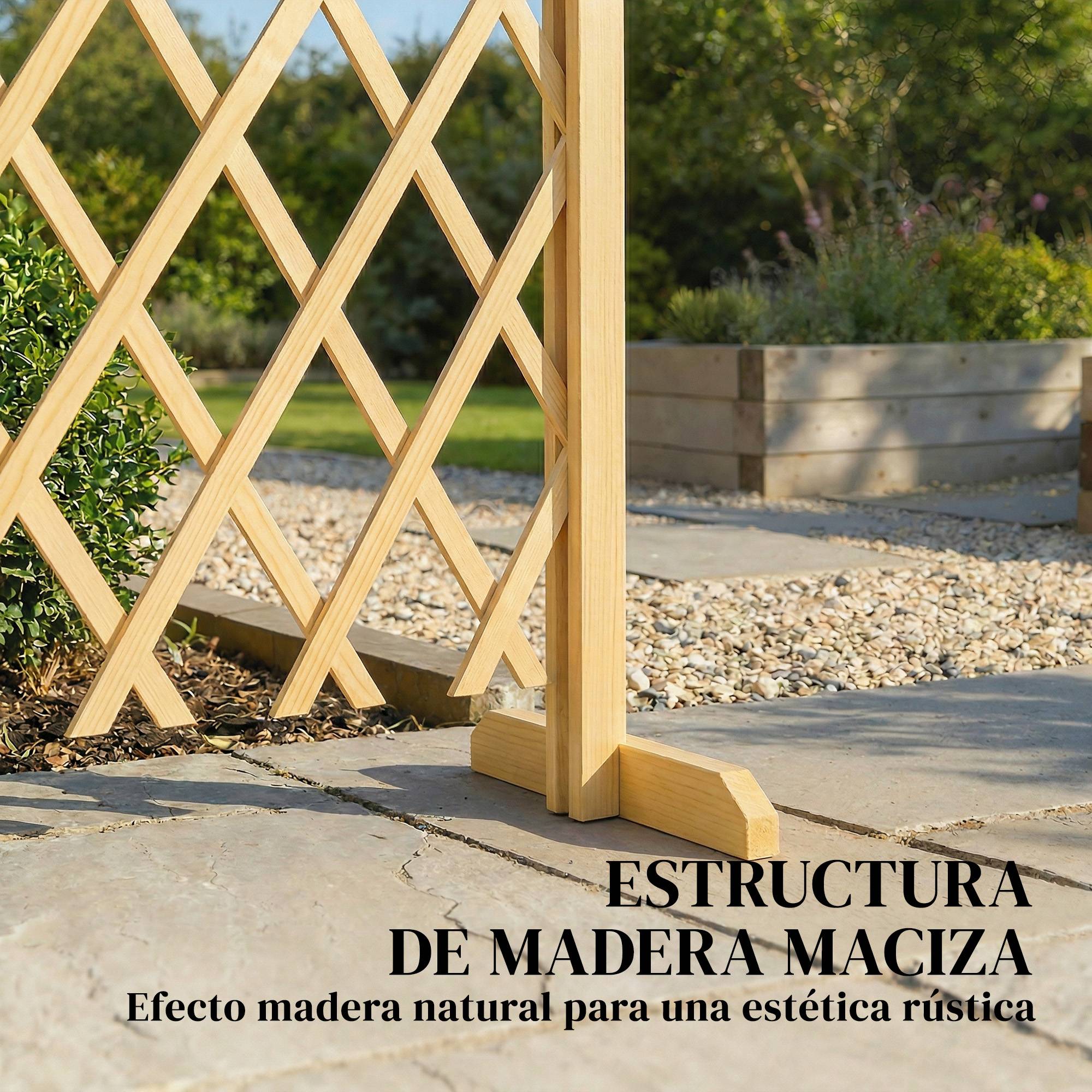 Lot de 2 panneaux de clôture de jardin extensibles en bois pour terrasse – 180 x 30 x 103 cm – Naturel - Image 7