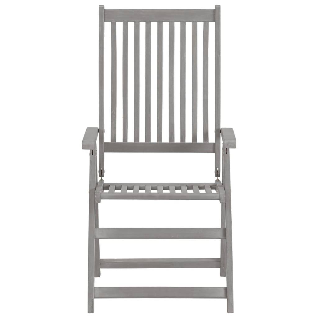 Chaises inclinables bois acacia gris 57 x 69 x 110 cm - PANGIVO - Image 4
