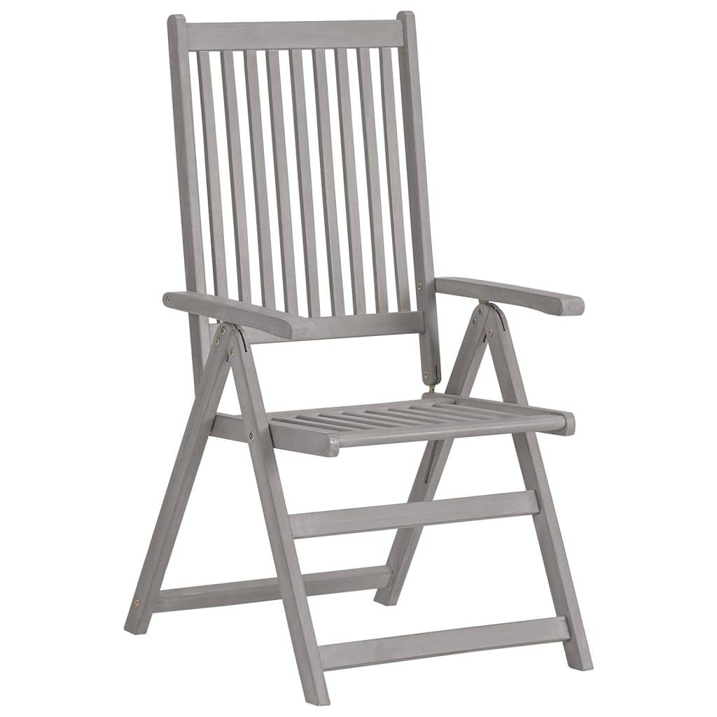 Chaises inclinables bois acacia gris 57 x 69 x 110 cm - PANGIVO - Image 3