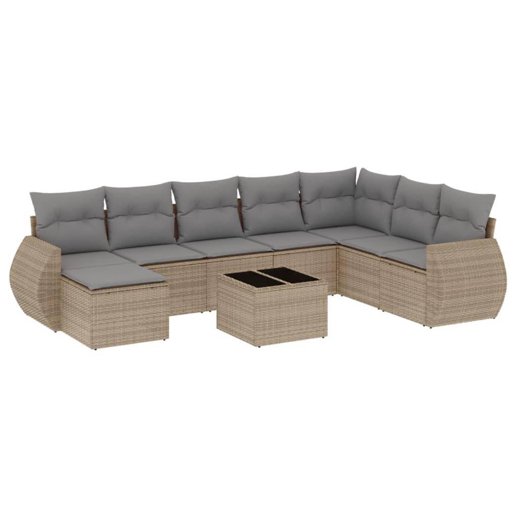ComfortXL - Salon de Jardin Bas 8 Places 9 Pièces en Poly Rotin Beige Canapé d'Angle Modulable et Table – ComfortXL Outdoor Living - Image 2