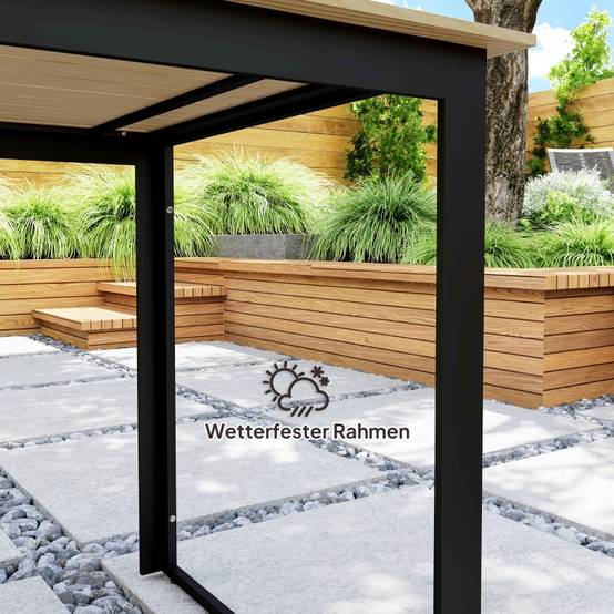 Table de Jardin Rectangulaire Métal Composite Terrasse 6 Personnes 175cm Effet Teck - ComfortXL Outdoor Living - Image 5
