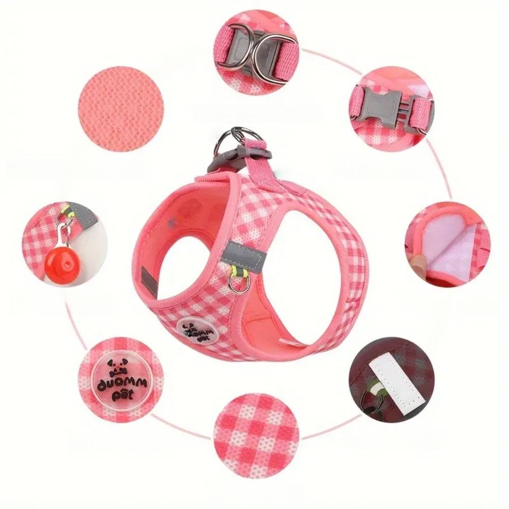 Ensemble harnais et laisse pour chat rose m - IntiMeg - Image 3
