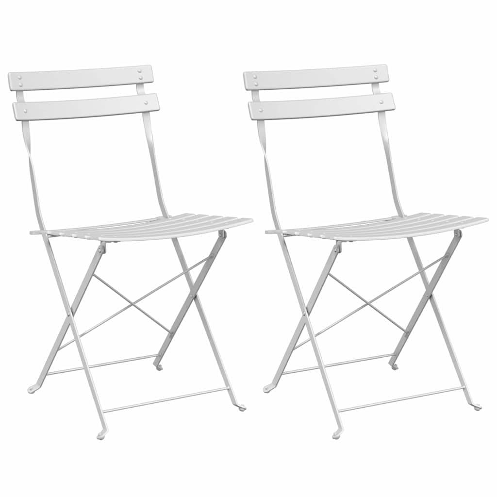 Prolenta Premium - Chaises de jardin métal blanc 42 x 46 x 82 cm - Prolenta premium p353.2 - Image 1