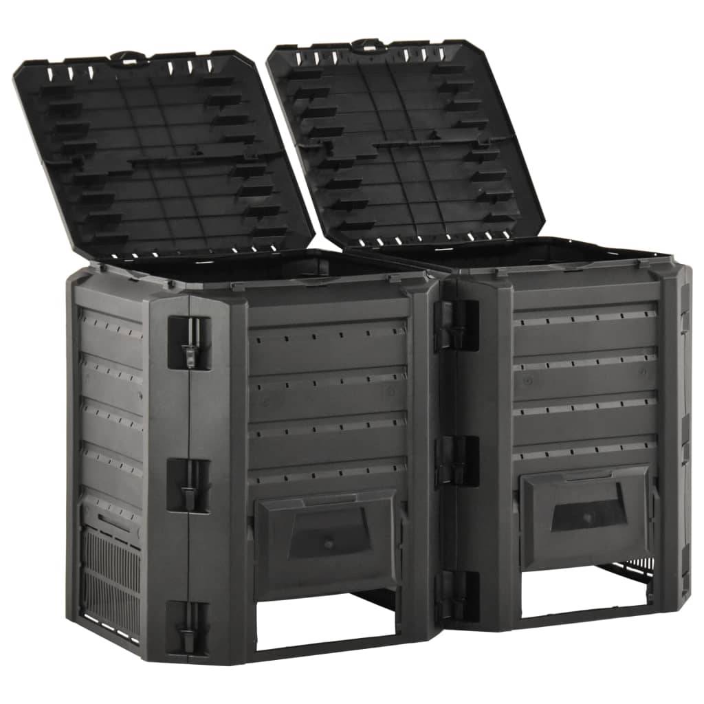 ComfortXL - Grand composteur de jardin 800 L en polypropylène pour engrais bio jardin Noir – ComfortXL Outdoor Living - Image 2