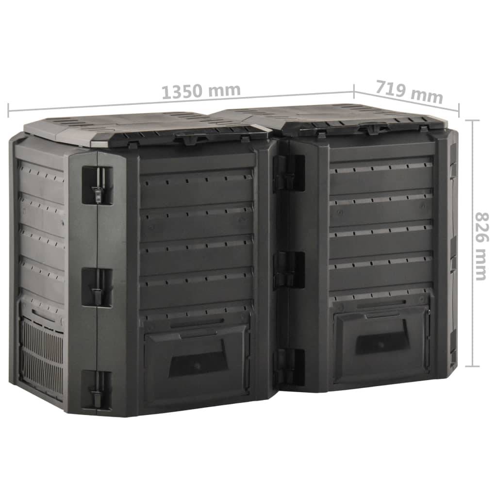 ComfortXL - Grand composteur de jardin 800 L en polypropylène pour engrais bio jardin Noir – ComfortXL Outdoor Living - Image 5