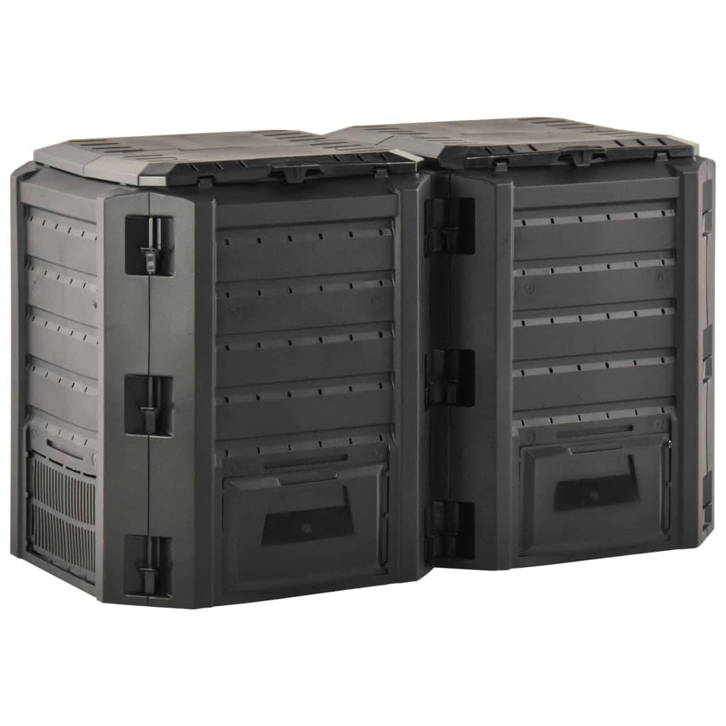 ComfortXL - Grand composteur de jardin 800 L en polypropylène pour engrais bio jardin Noir – ComfortXL Outdoor Living - Image 3
