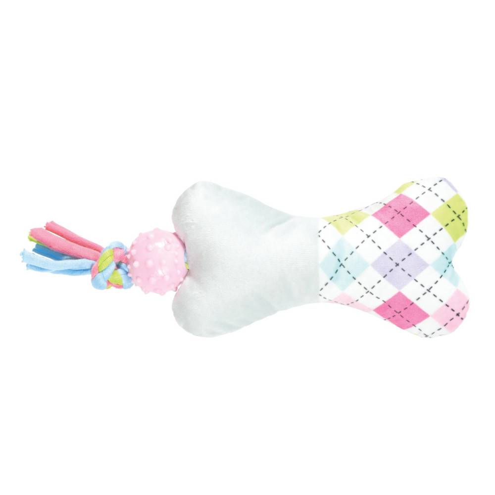 Animallparadise - animallparadise - Peluche Tiny os gris balle TPR 19 cm jeux pour chiots - Image 1