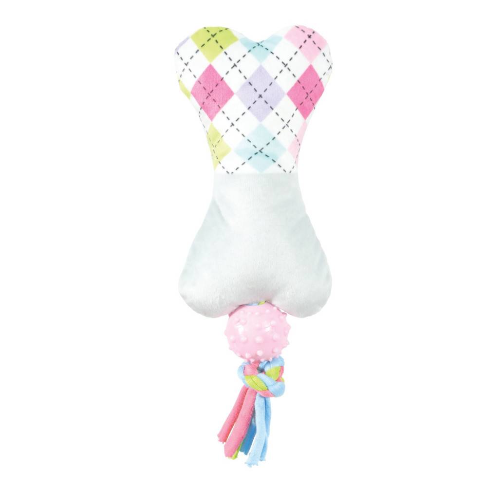 Animallparadise - animallparadise - Peluche Tiny os gris balle TPR 19 cm jeux pour chiots - Image 2