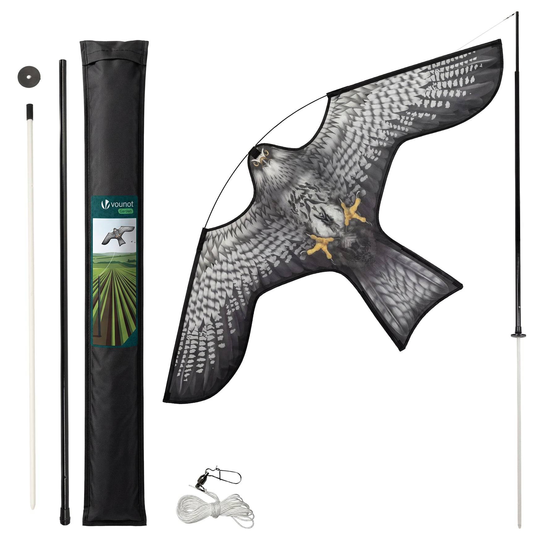 Cerf volant anti oiseaux effaroucheur avec mat Faucon modele C - Image 1