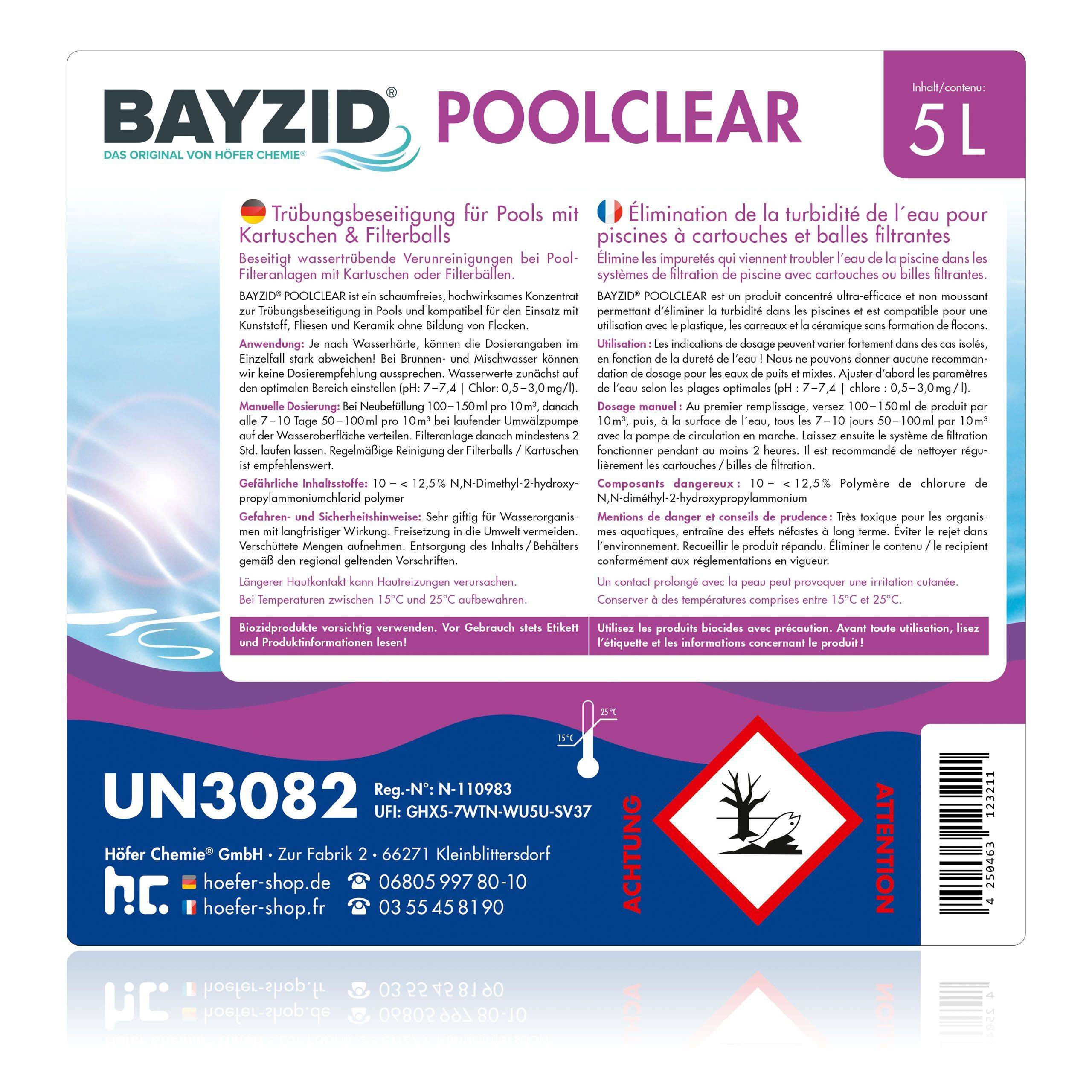 5 L BAYZID® Poolclear - Élimination de la turbidité de l´eau  x 1 - Image 3