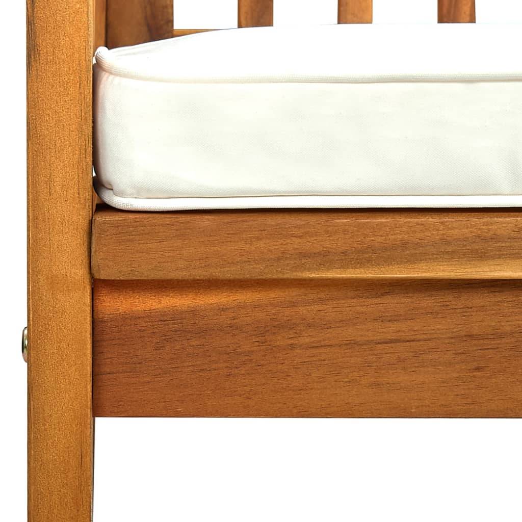 PANGIVO - Banc de jardin bois d'acacia naturel et blanc crème 147 x 64 x 90 cm - PANGIVO - Image 7