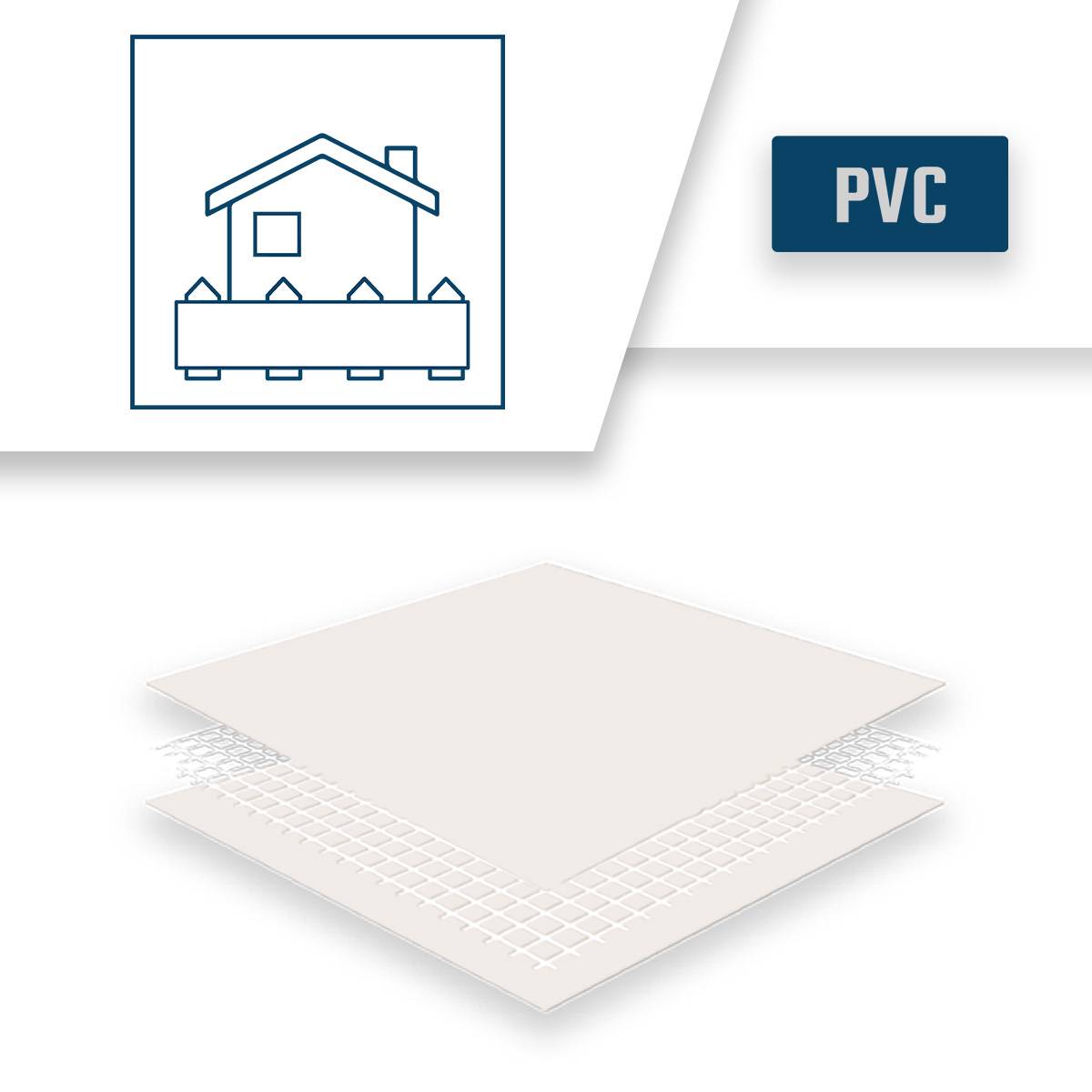 Bâche Brise vue Blanc Crème 5x8 m LP640BV - Garantie 8 ans - Brise vent occultant en PVC - Pare vue jardin TECPLAST - Image 4