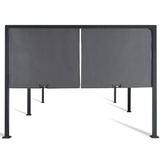 Pergola coulissante 2 pans 3x6 M belvédère de jardin toile gris anthracite - Image 5