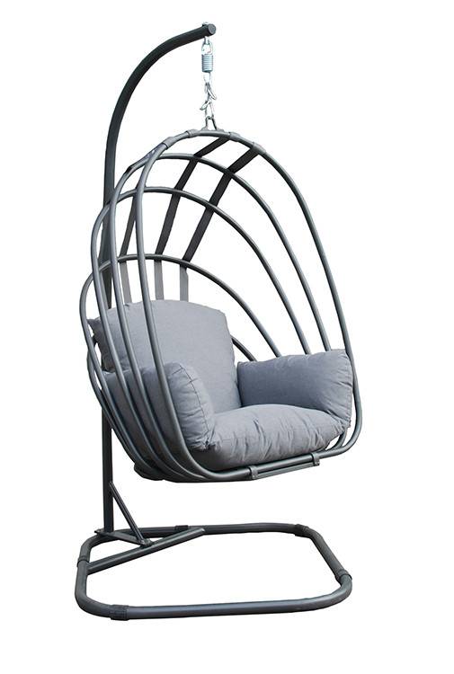 Garden Impressions - Fauteuil suspendu oeuf d'extérieur Suez - pliable - noir charbon - grisfoncé - Garden Impressions - Image 2