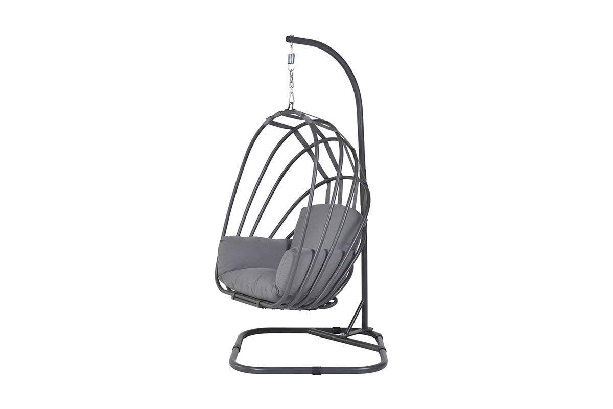 Garden Impressions - Fauteuil suspendu oeuf d'extérieur Suez - pliable - noir charbon - grisfoncé - Garden Impressions - Image 1