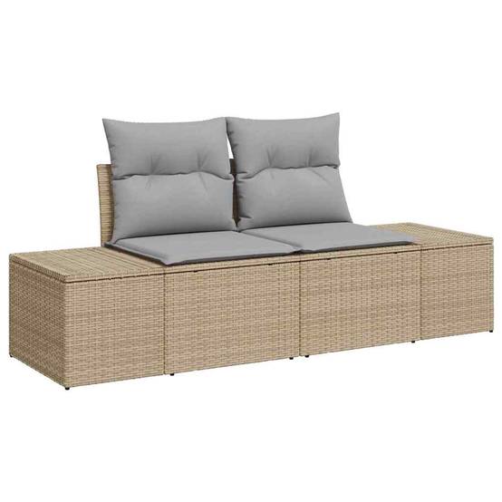 Salon Bas Luxe 7 pcs Polyrotin Beige et Acacia avec Sièges Modulables pour Espace Détente – ComfortXL Outdoor Living - Image 4