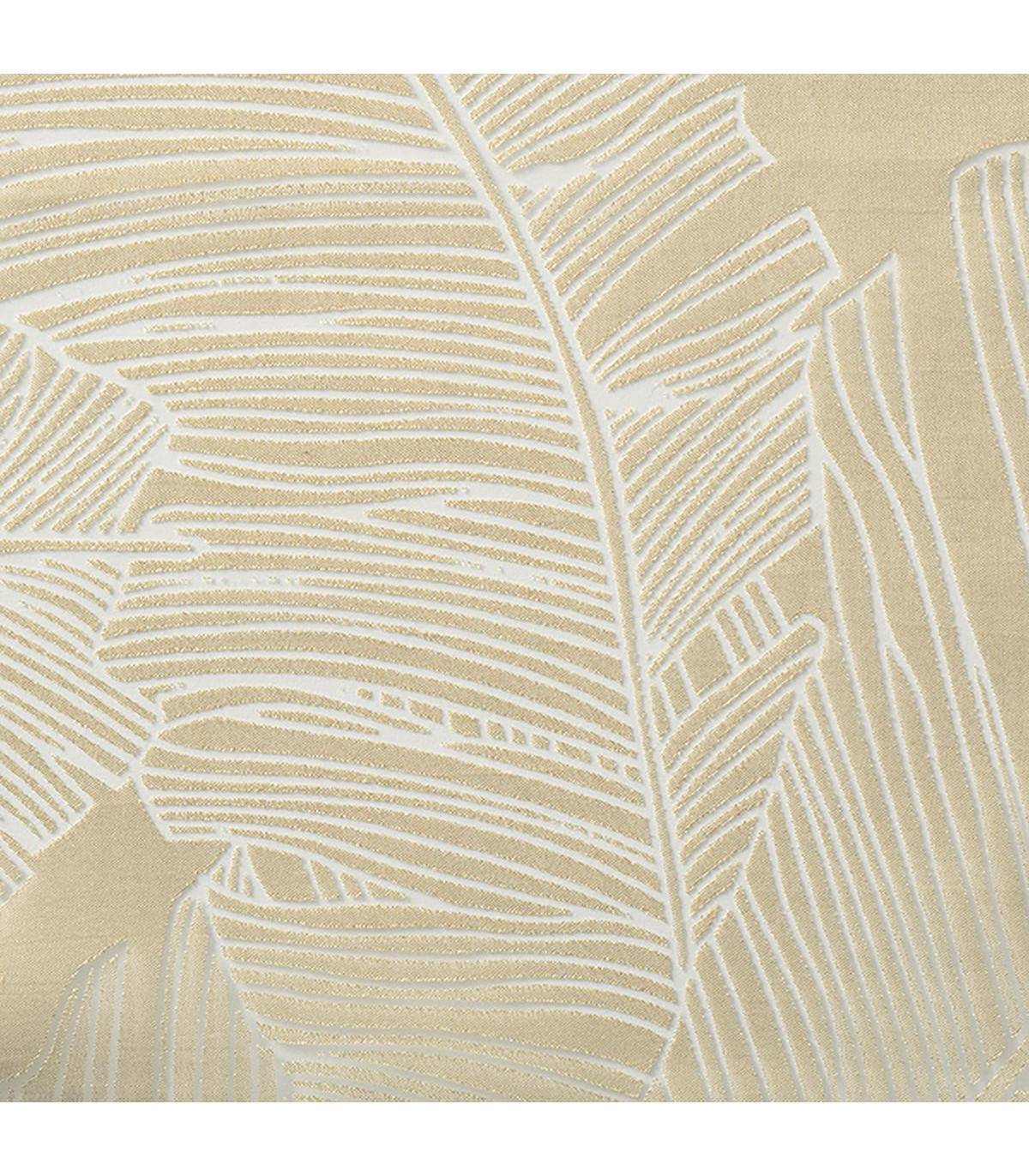 Voilage à œillets Beige Lin motif Feuille 140 x 240 cm - Image 2