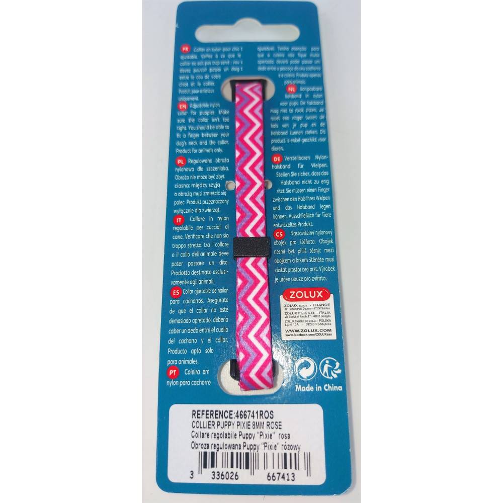 Zolux - zolux - Collier PUPPY PIXIE 8 mm 16 à 25 cm couleur rose pour chiots - Image 3