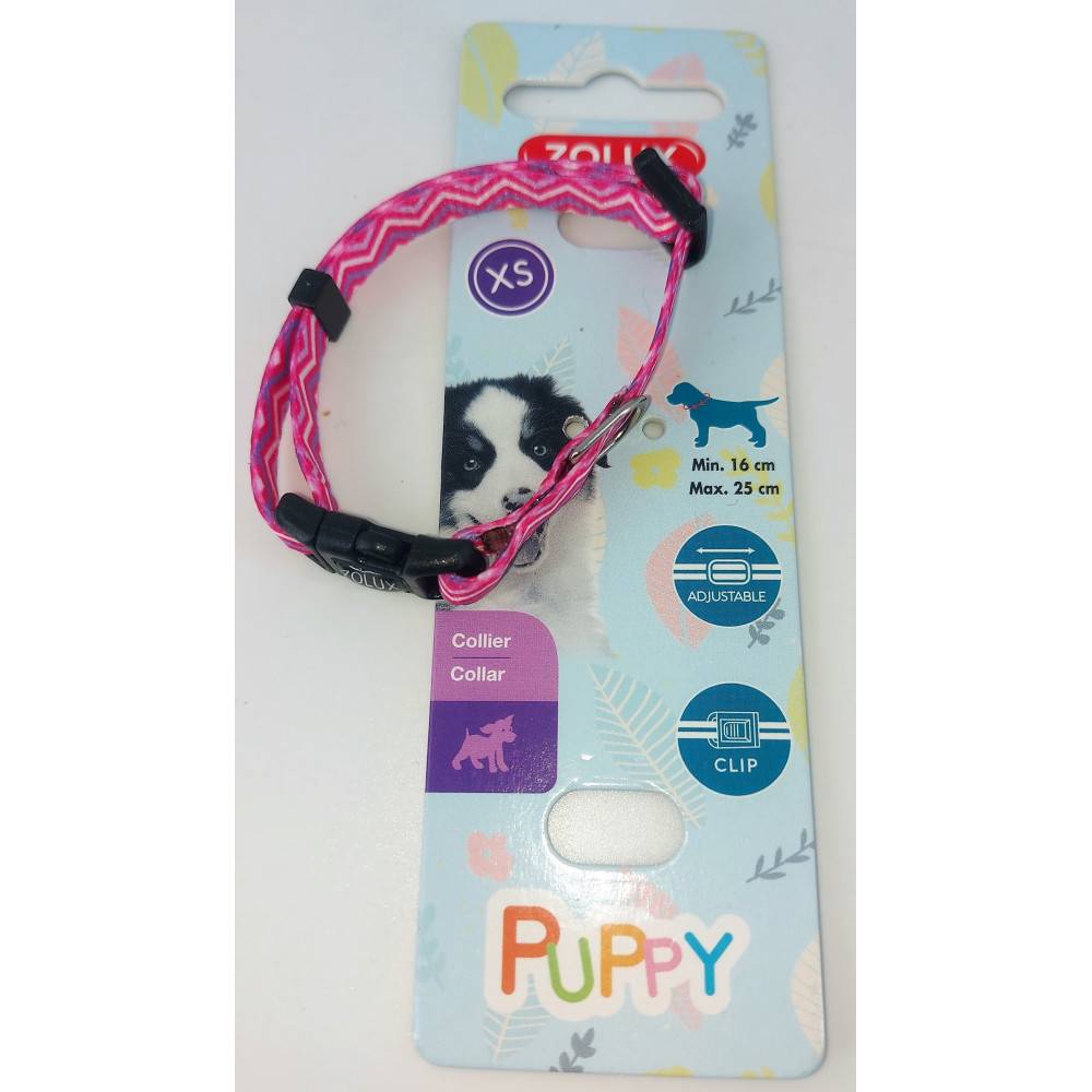 Zolux - zolux - Collier PUPPY PIXIE 8 mm 16 à 25 cm couleur rose pour chiots - Image 1