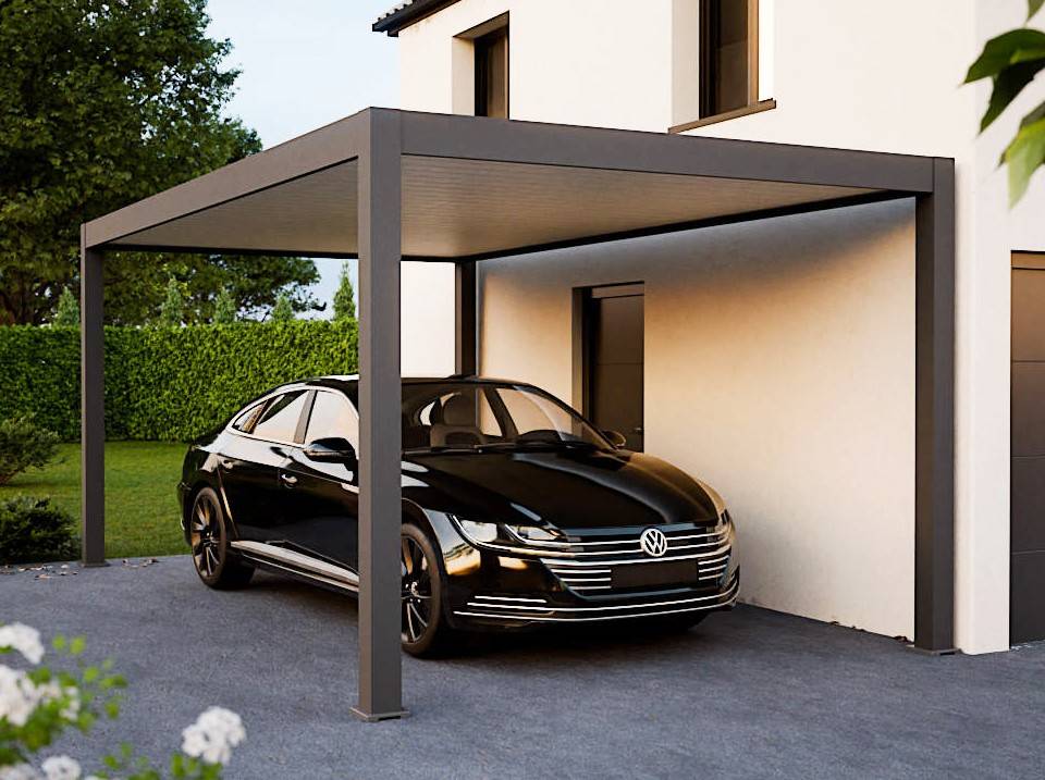 Carport aluminium 18 m² H.255 cm pour 1 voiture 330x570 cm – Direct Abris - Image 2