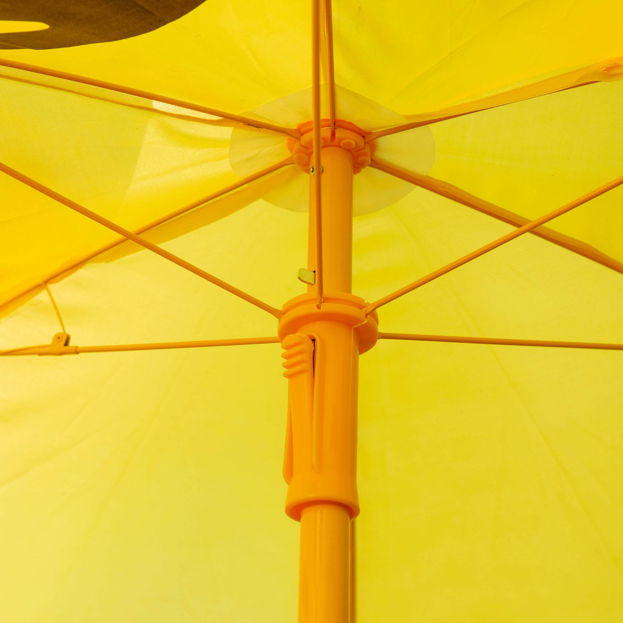 Outsunny - Ensemble Salon Enfant 4 pcs Table Ronde + 2 chaises pliantes + parasol métal époxy jaune - Outsunny - Image 7