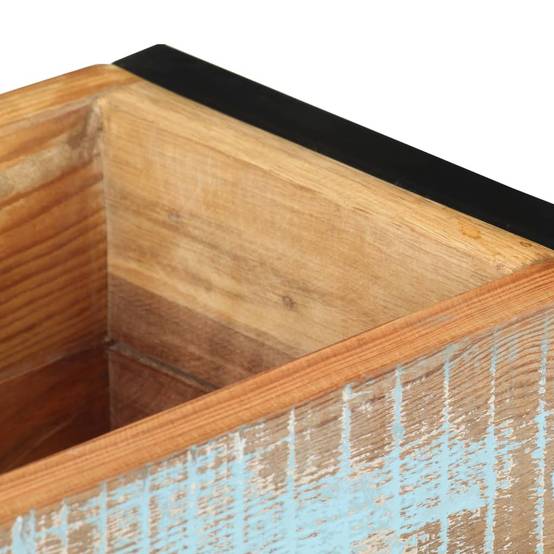 Jardinière bois de récupération et acier noir 60 x 20 x 68 cm - PANGIVO - Image 6