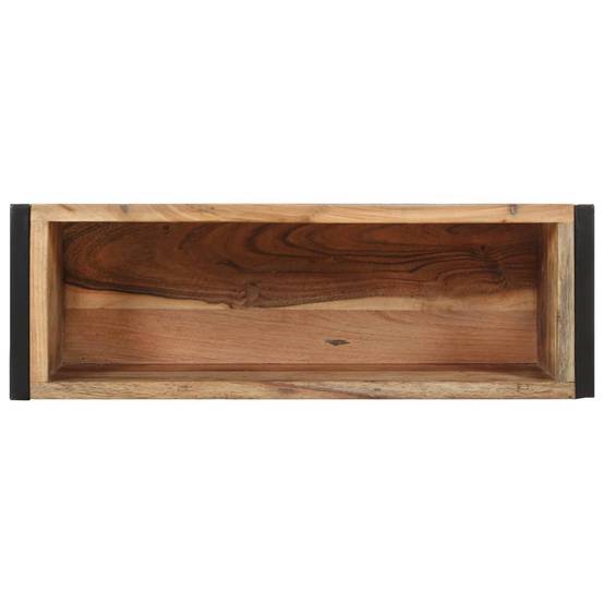 Jardinière bois de récupération et acier noir 60 x 20 x 68 cm - PANGIVO - Image 4