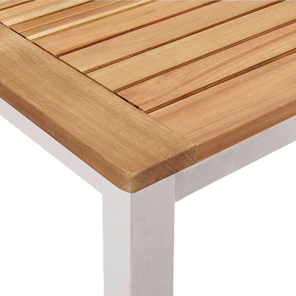 ComfortXL - Table et Chaises de Jardin 6 Personnes Teck Massif et Acier Robuste pour Repas Marron – ComfortXL Outdoor Living - Image 9