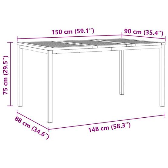 ComfortXL - Table et Chaises de Jardin 6 Personnes Teck Massif et Acier Robuste pour Repas Marron – ComfortXL Outdoor Living - Image 4