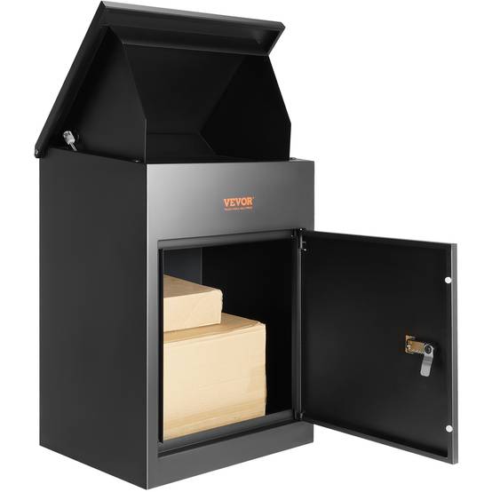 VEVOR Boîte à colis 44x35x58.3cm acier galvanisé, verrouillable à code, étanche IPX3, pour maison extérieur. - Image 1