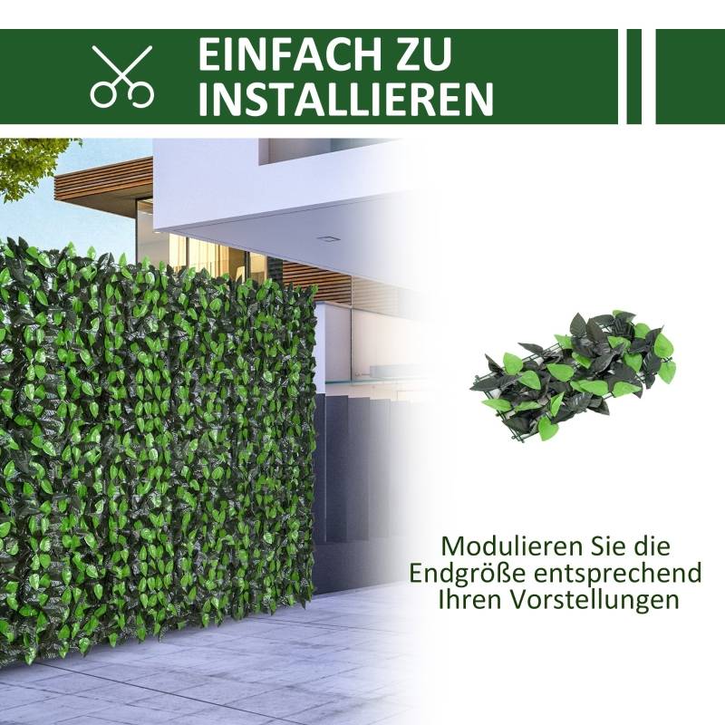 Haie artificielle en tissu pour jardin et balcon brise-vue occultant 300x100cm vert - ComfortXL Outdoor Living - Image 4