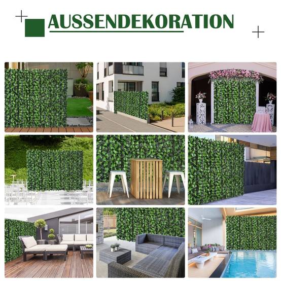 Haie artificielle en tissu pour jardin et balcon brise-vue occultant 300x100cm vert - ComfortXL Outdoor Living - Image 7